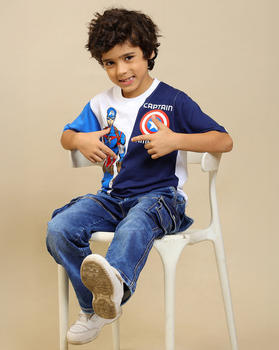 Captain America Printed Regular Fit Tshirt For Boys