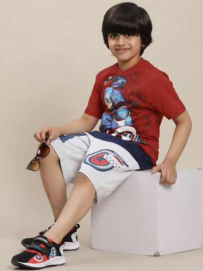 Captain America  T-Shirt & Shorts Co-Ords Set  Boys