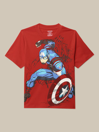 Captain America  T-Shirt & Shorts Co-Ords Set  Boys