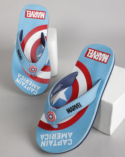 Captain America Sky Blue Flip-Flops  Kids Boys