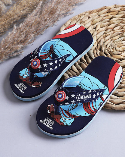 Captain America  Navy Flip-Flops  Kids Boys