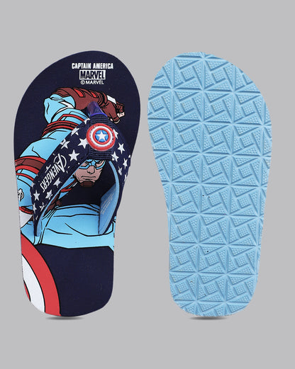 Captain America  Navy Flip-Flops  Kids Boys