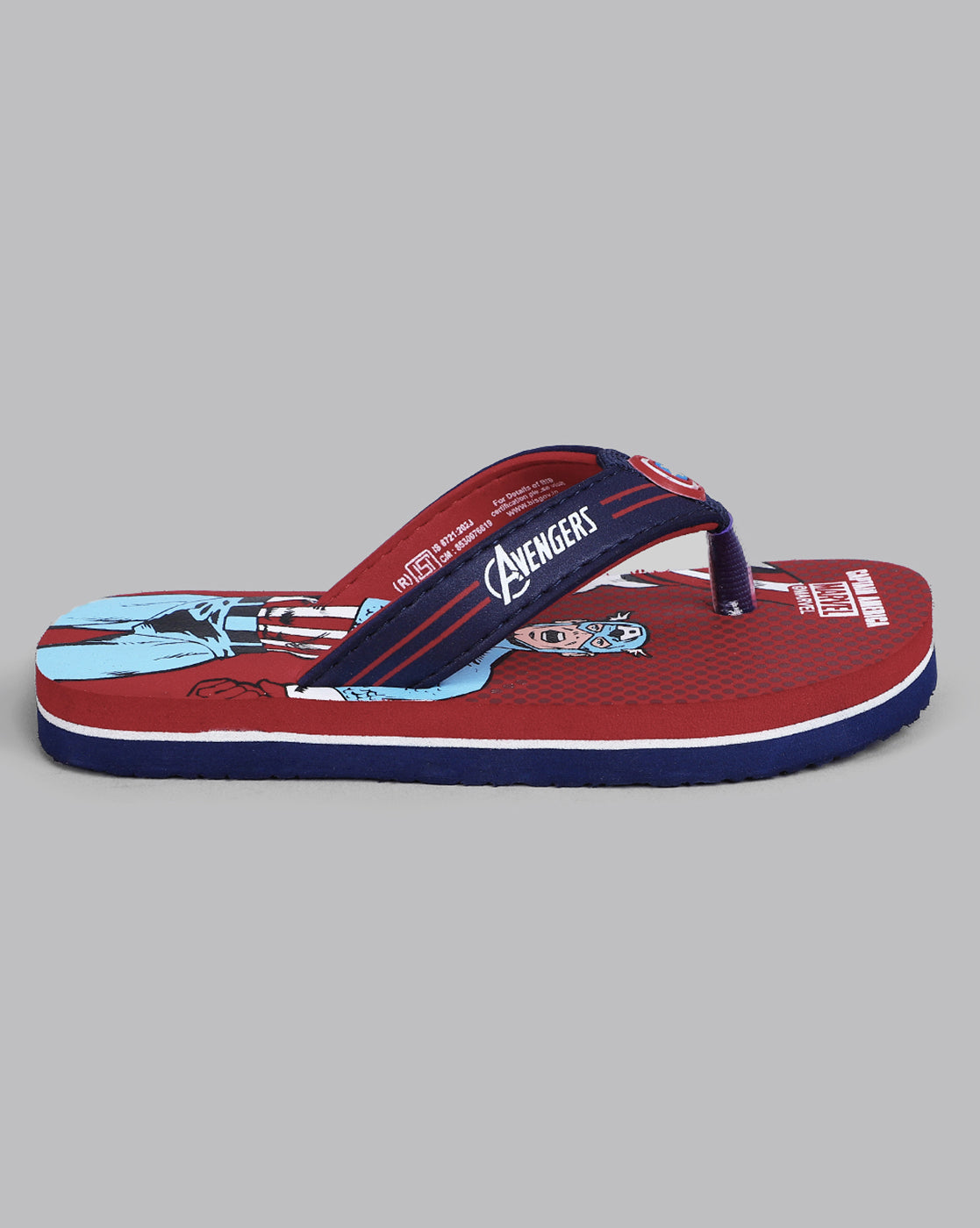 Captain America Printed Red Flip-Flops For Kids Boys
