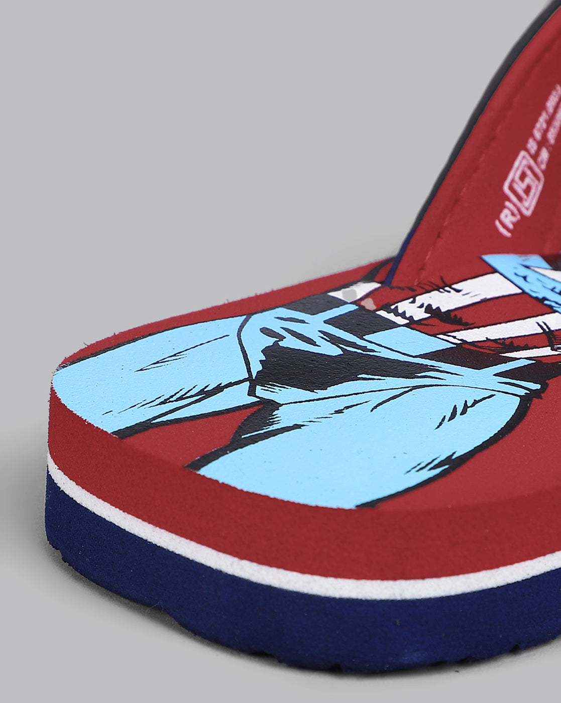 Captain America Printed Red Flip-Flops For Kids Boys