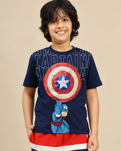 Captain America Crew Neck Tshirt Boys