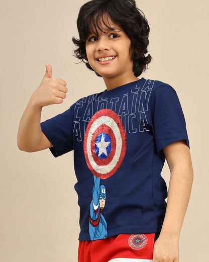 Captain America Crew Neck Tshirt Boys