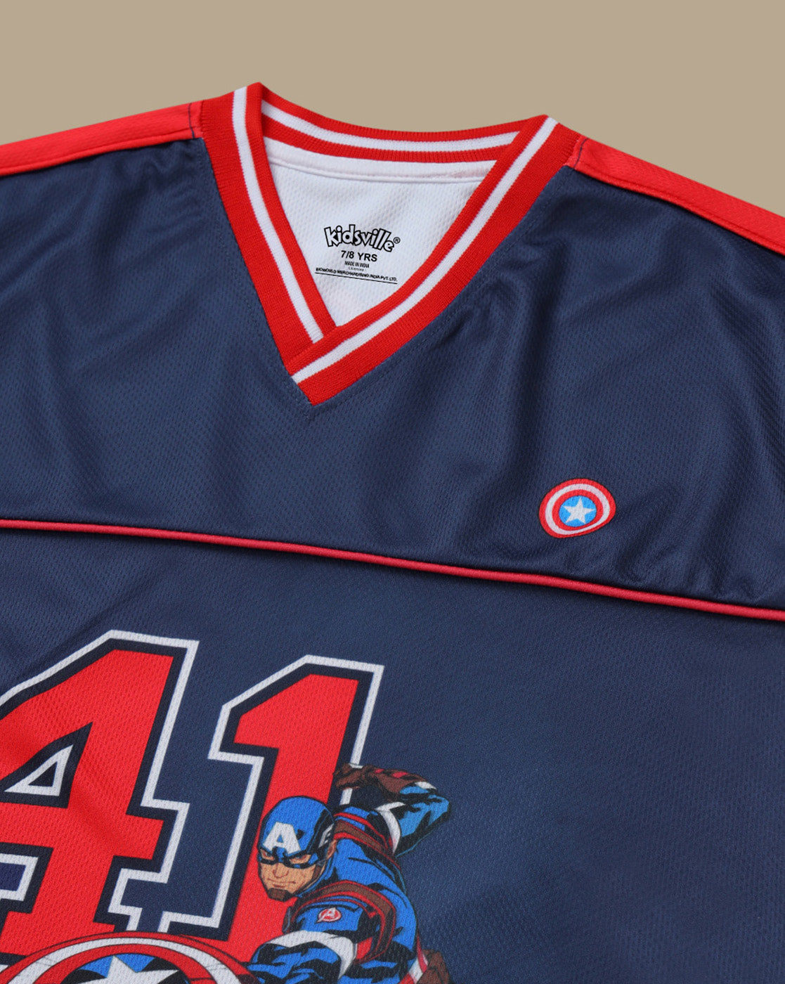 Captain America Printed Relaxed Fit Co-Ords Set For Boys