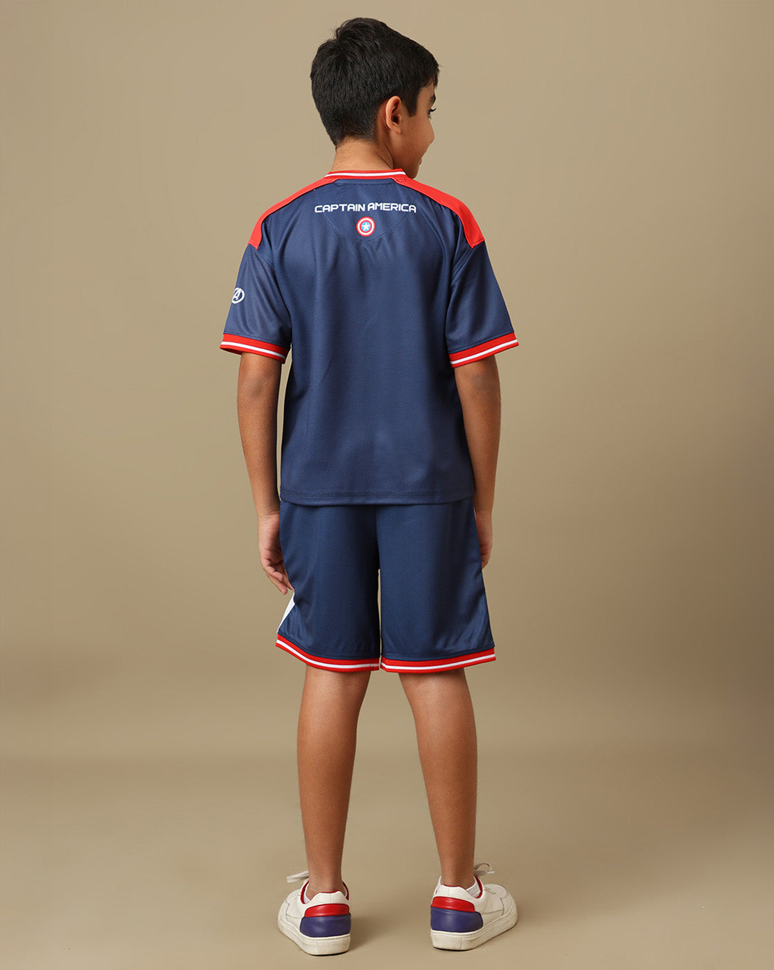 Captain America Printed Relaxed Fit Co-Ords Set For Boys