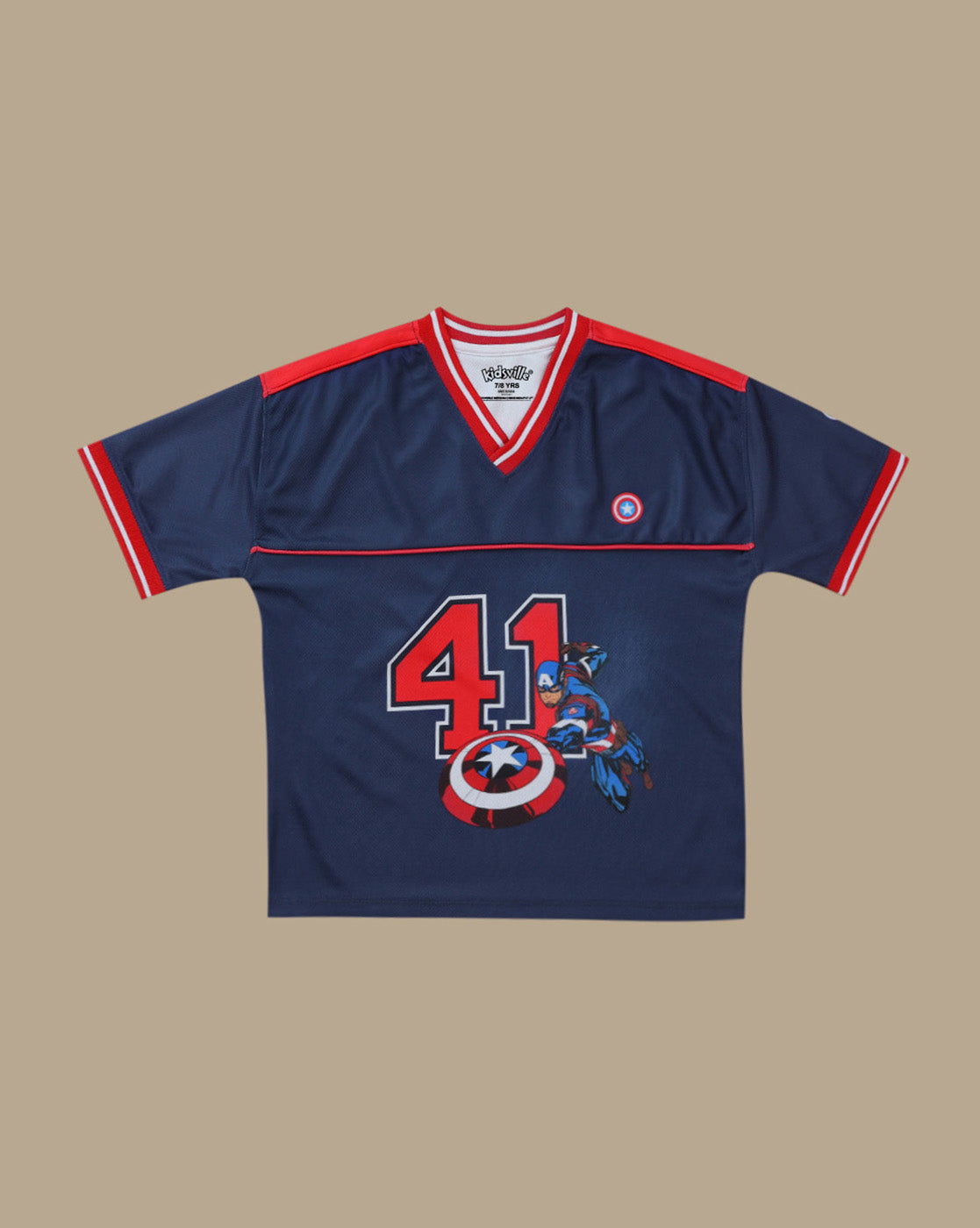Captain America Printed Relaxed Fit Tshirt & Shorts Co-Ords Set For Boys