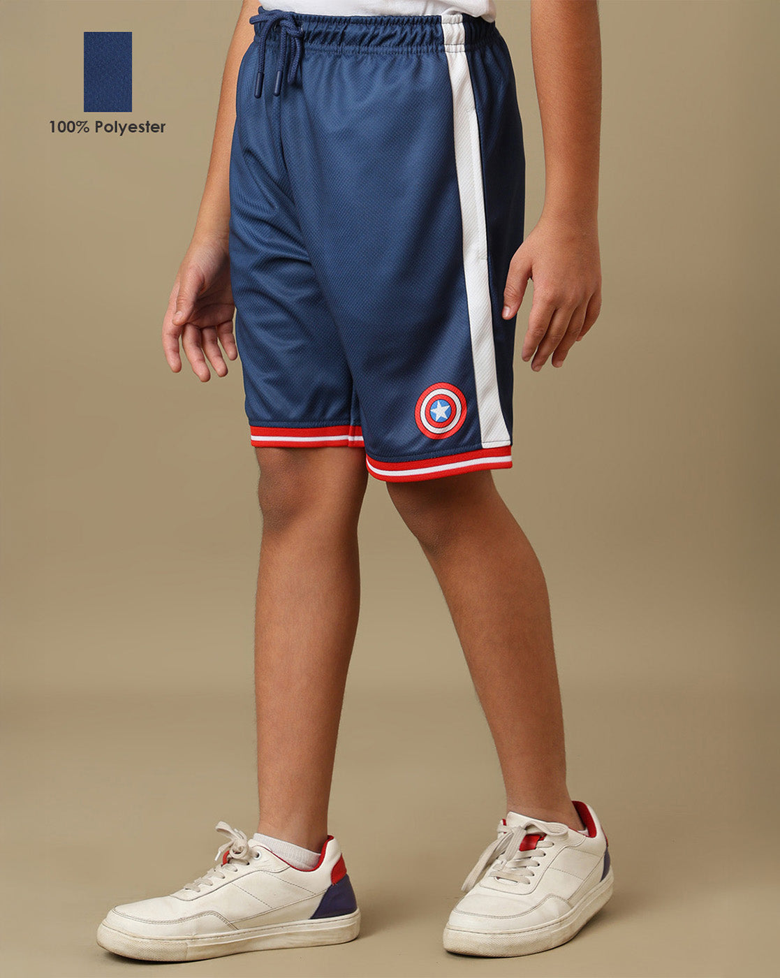Captain America Printed Regular Fit Shorts For Boys