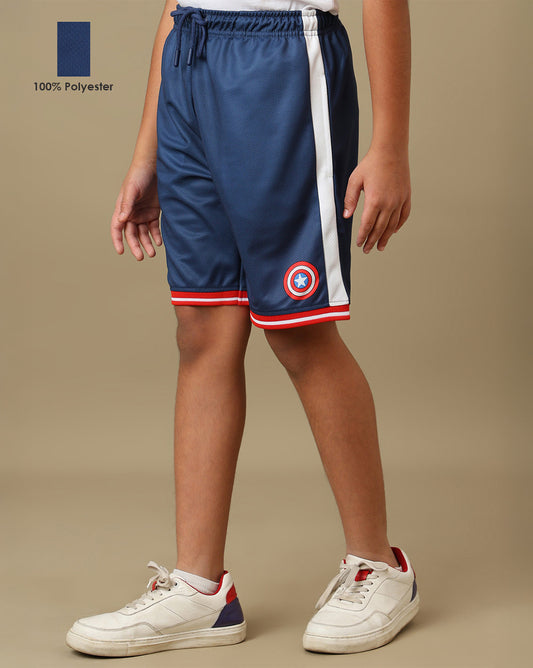 Captain America Printed Regular Fit Shorts For Boys