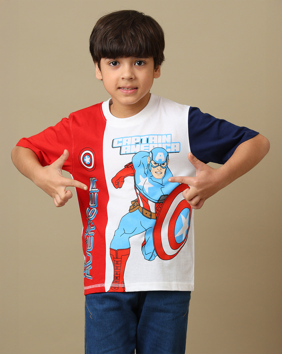 Captain America Printed Regular Fit Tshirt For Boys