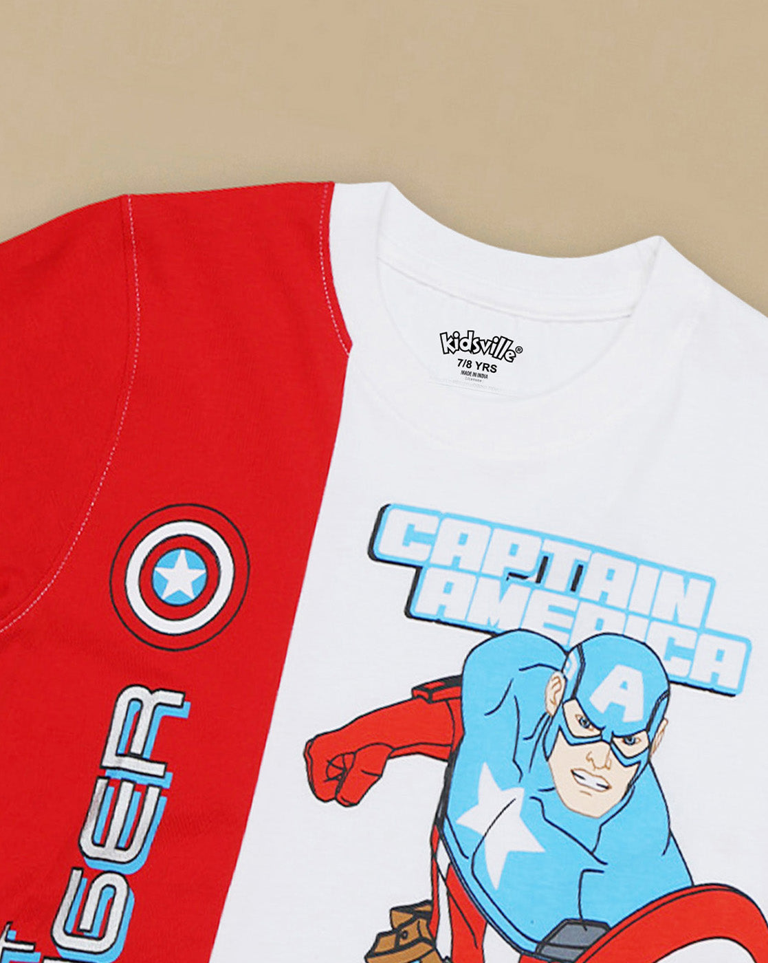Captain America Printed Regular Fit Tshirt For Boys