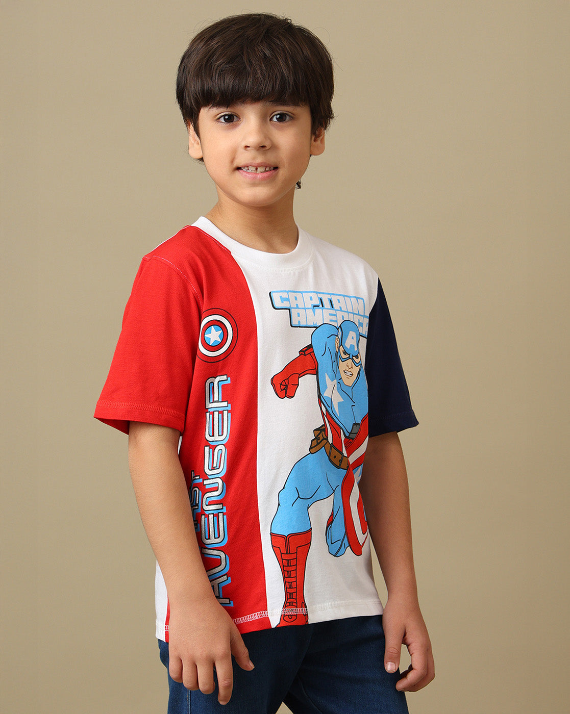 Captain America Printed Regular Fit Tshirt For Boys