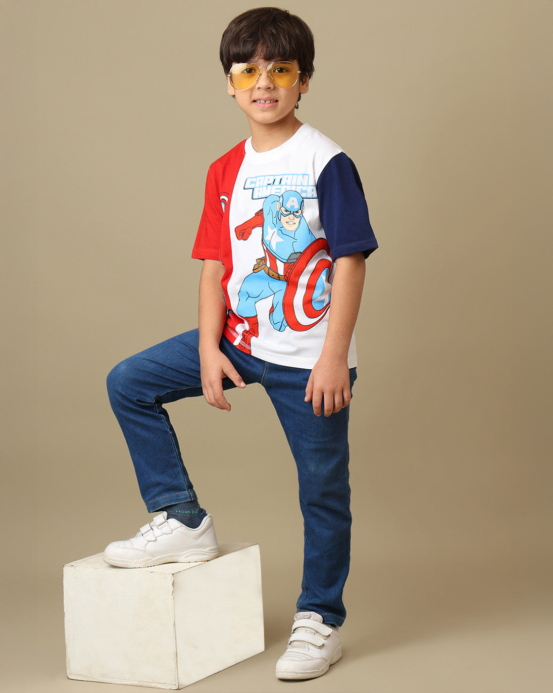 Captain America Printed Regular Fit Tshirt For Boys
