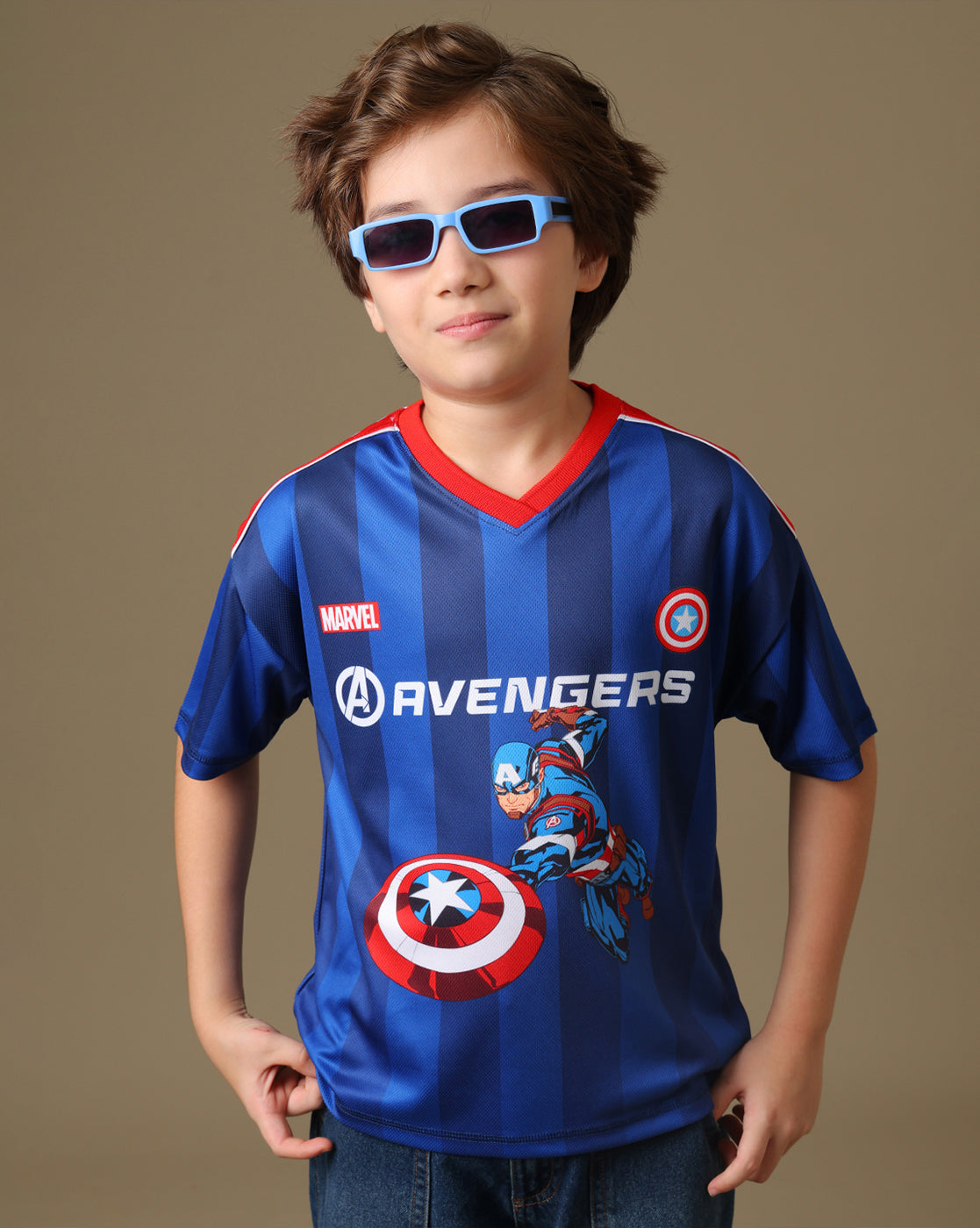 Avengers Captain America Printed Oversized Tshirt For Boys