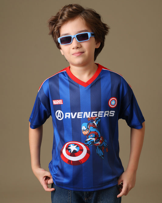 Avengers Captain America Printed Oversized Tshirt For Boys