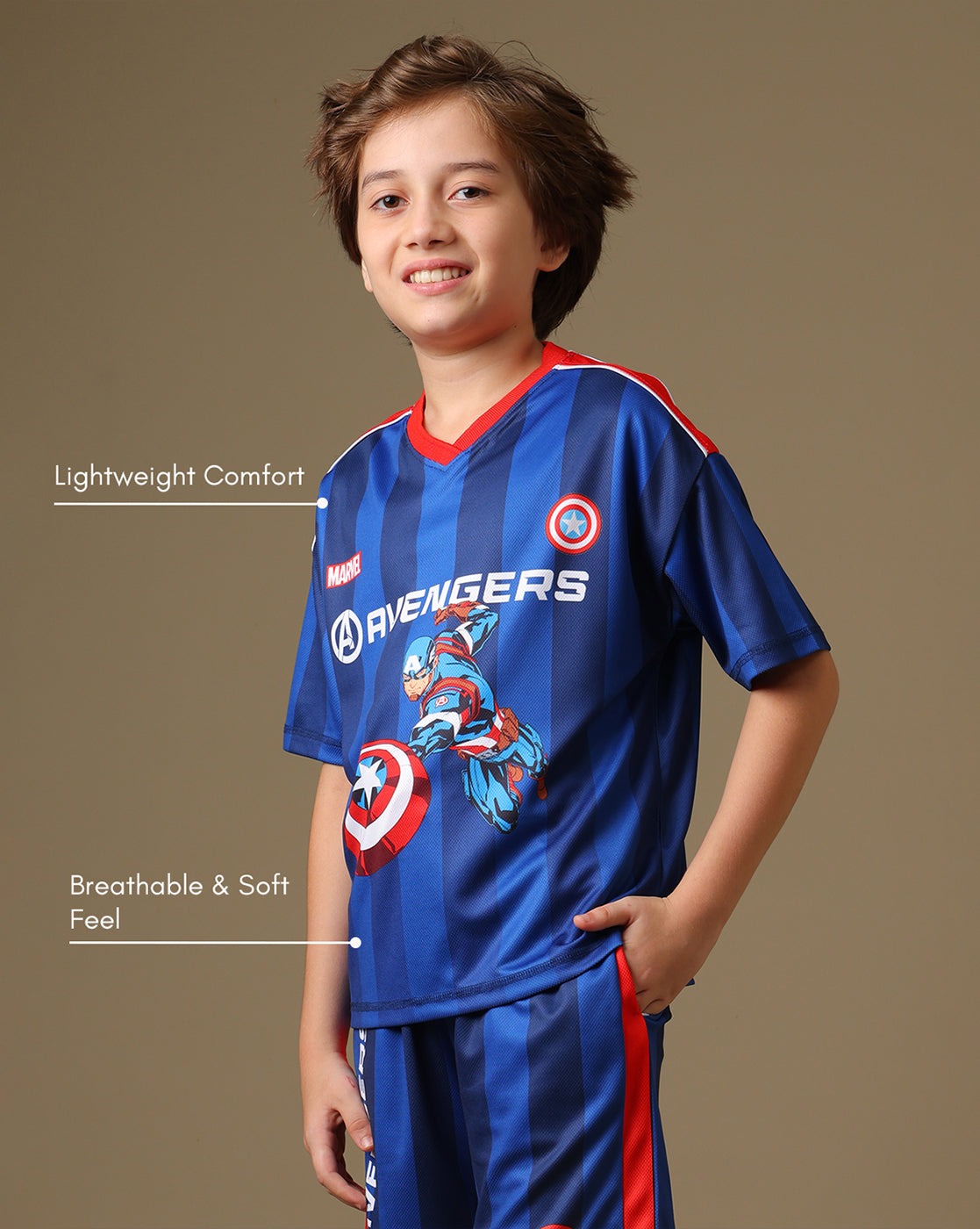 Avengers Captain America Printed Oversized Tshirt For Boys