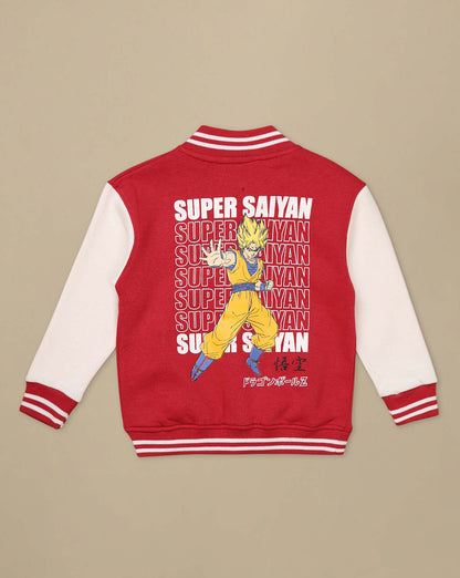 Dragon Ball Z: Goku Anime  Red & White Varsity Jacket  Boys