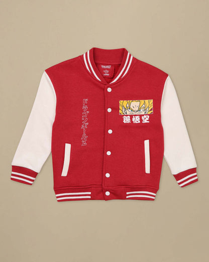 Dragon Ball Z: Goku Anime  Red & White Varsity Jacket  Boys