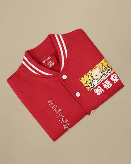 Dragon Ball Z: Goku Anime  Red & White Varsity Jacket  Boys