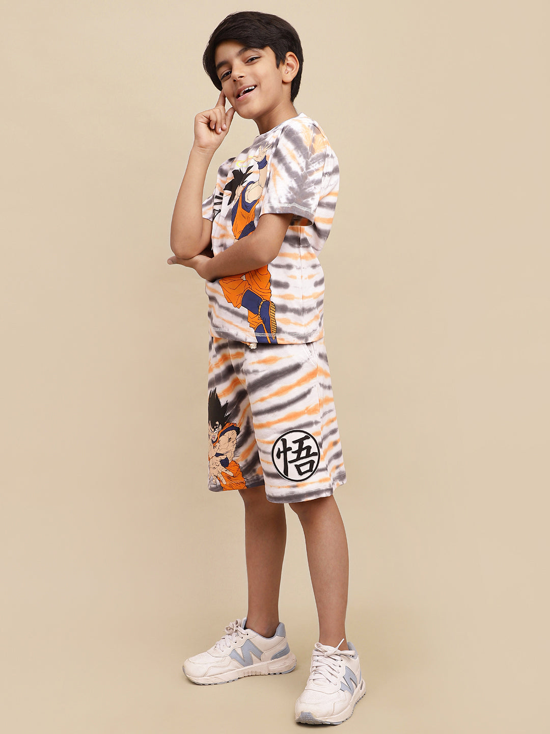 Dragon Ball Z Printed T-Shirt & Shorts Co-Ords Set For Boys