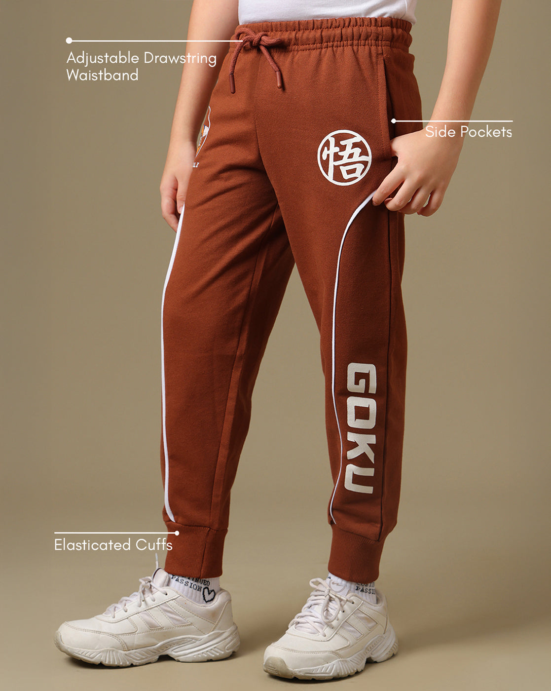 Dragon Ball Z Printed Regular Fit Joggers For Boys