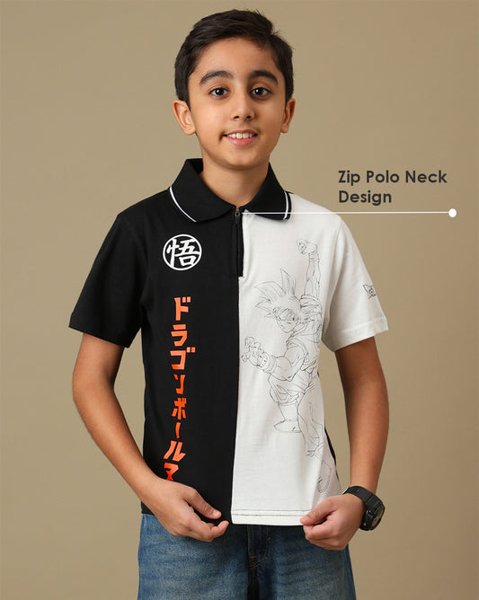 Dragon Ball Z Pritned Regular Fit Polo-Tshirt For Boys