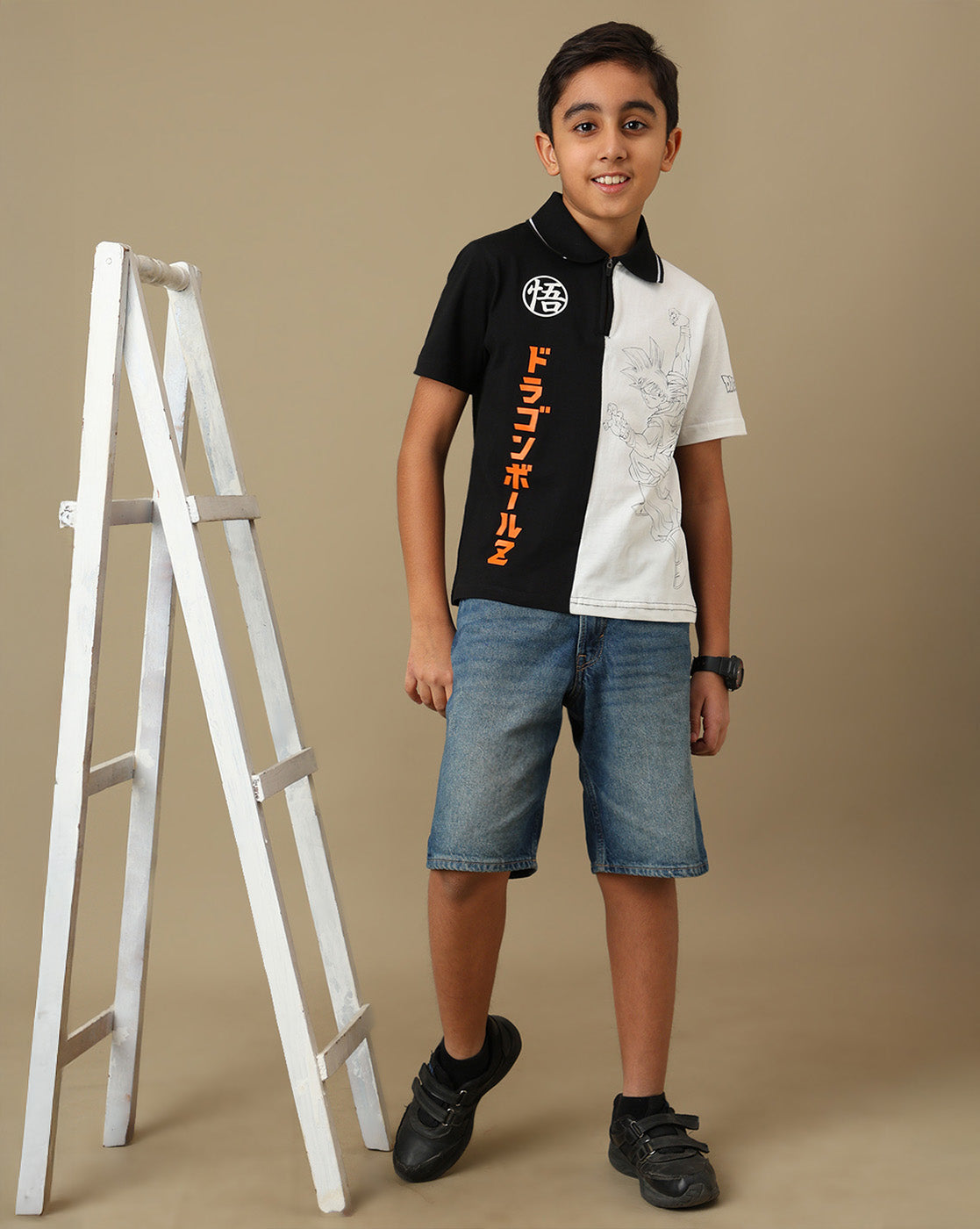 Dragon Ball Z Pritned Regular Fit Polo-Tshirt For Boys