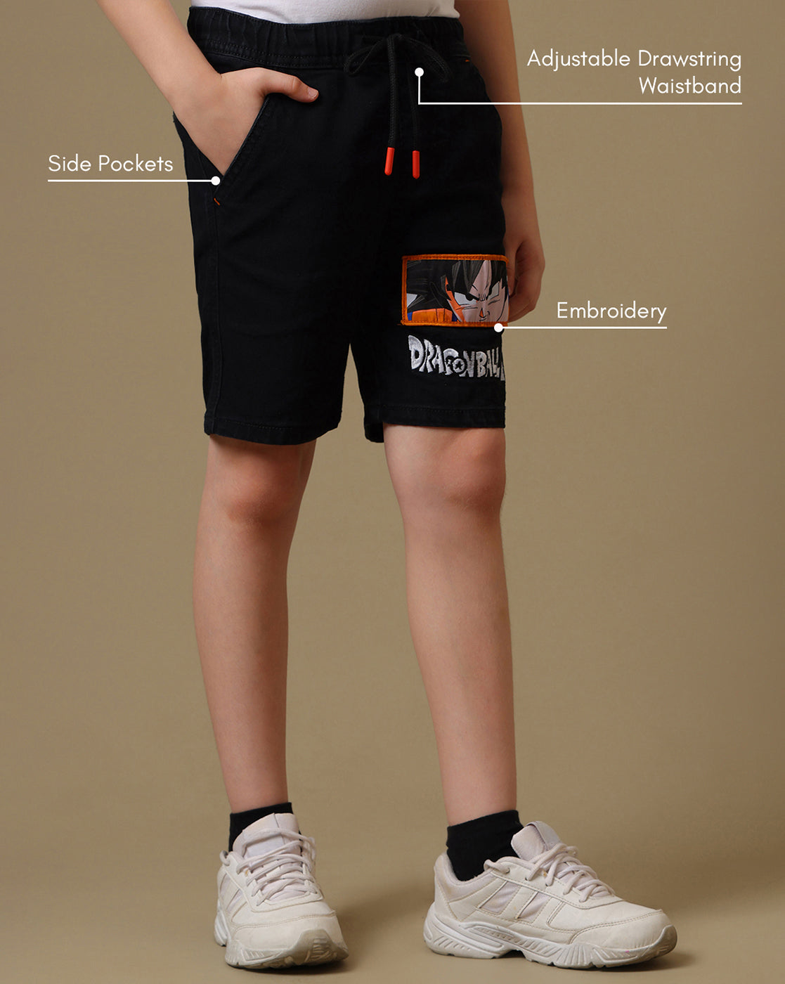 Dragon Ball Z Printed Regular Fit Denim Shorts For Boys