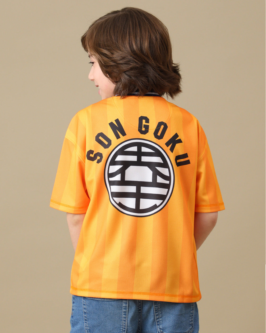 Goku Graphic Printed Oversized V-Neck Polyester T-shirt For Boys