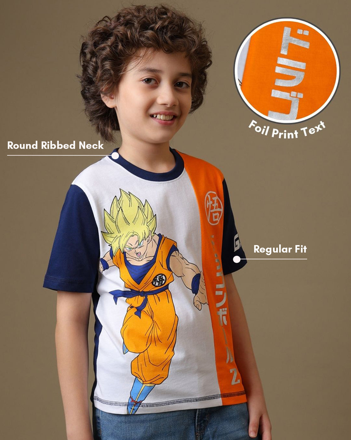 Dragon Ball Z Printed Regular Fit Tshirt For Boys