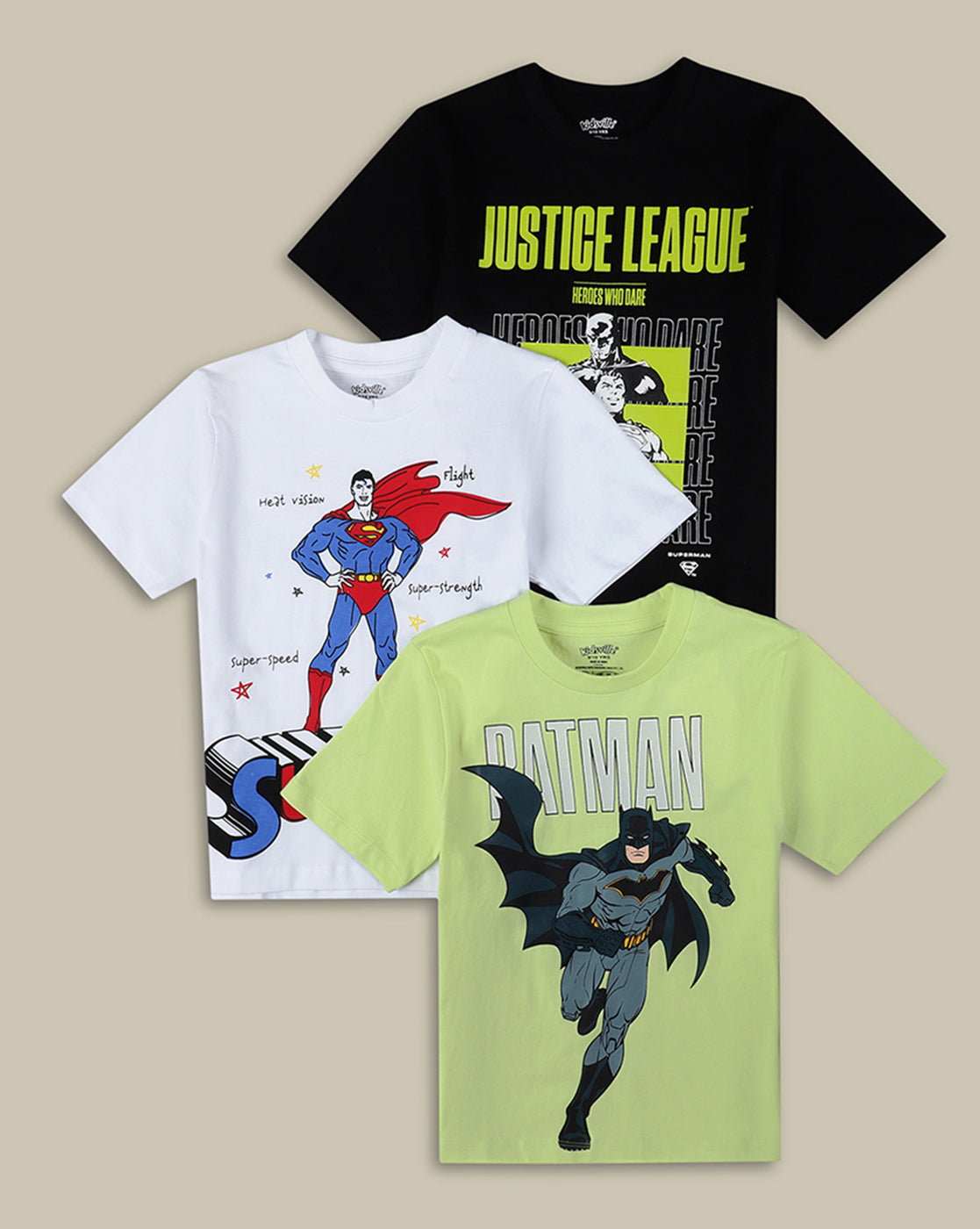 Justice League Pack Of 3 T-Shirts  Boys