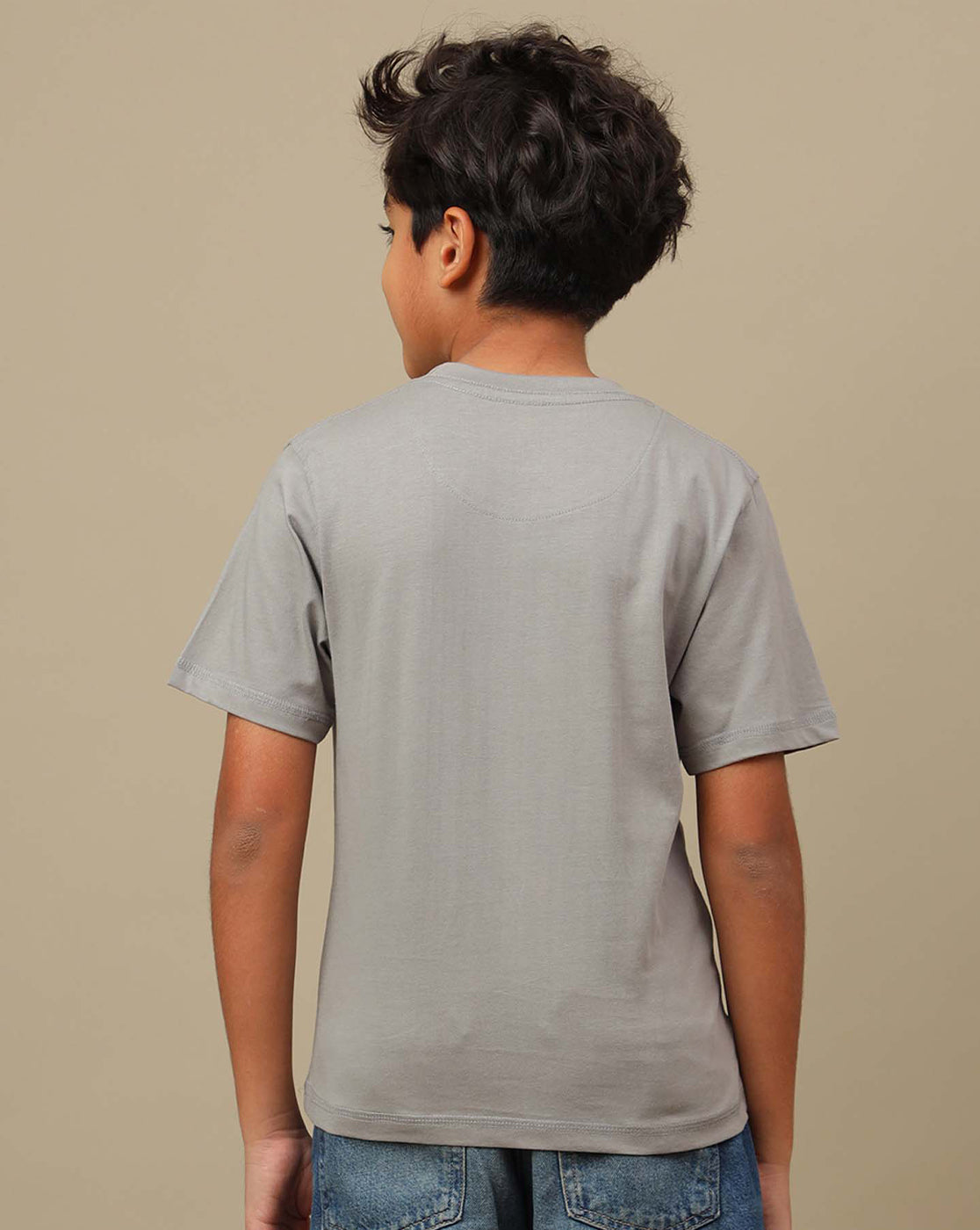 Demon Slayer: Tanjiro Anime Printed Grey Regular Fit Pure Cotton Tshirt For Boys