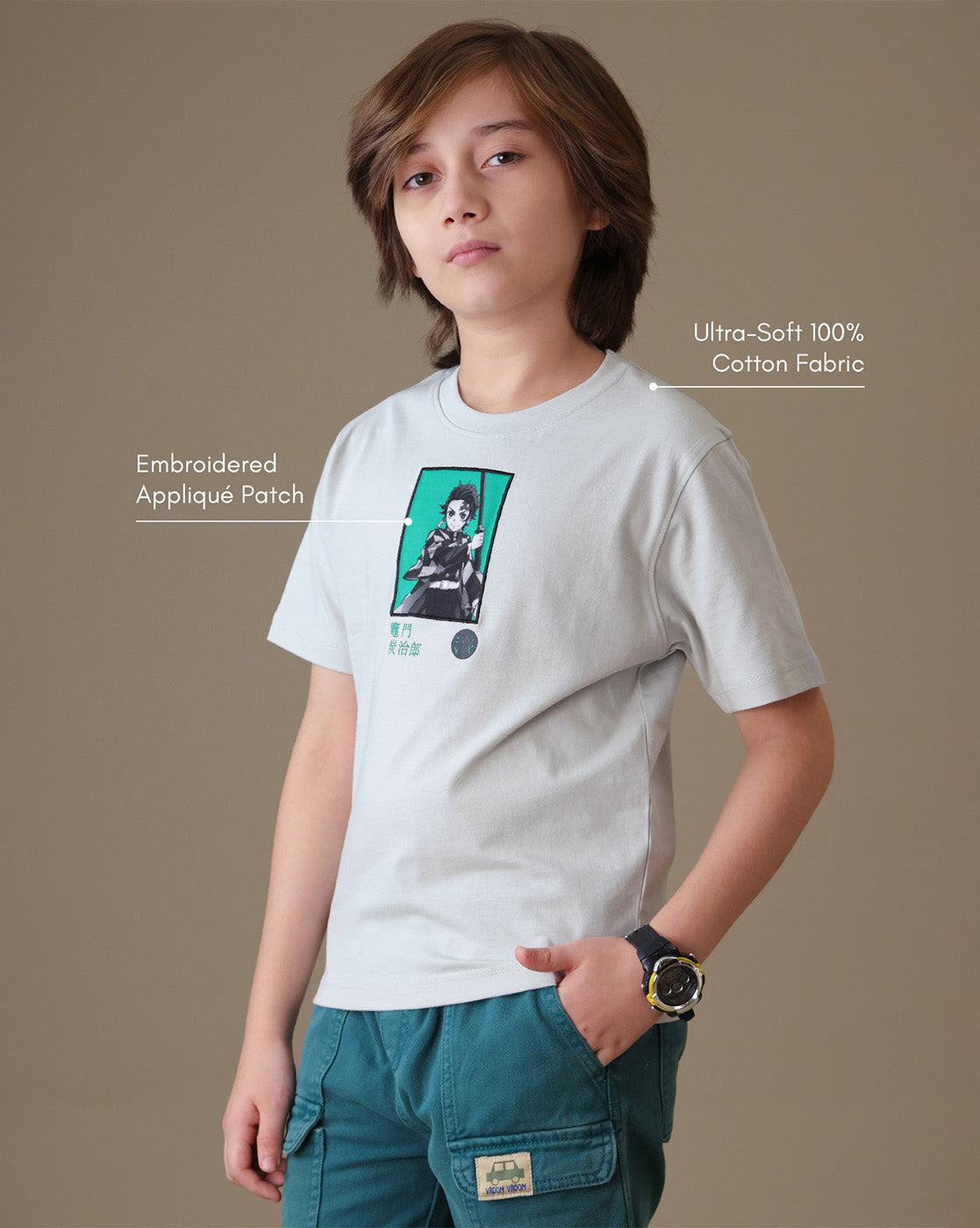 Demon Slayer Tanjiro Kamado  Regular Fit Tshirt  Boys