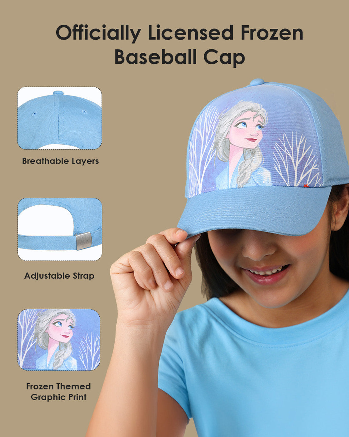 Frozen printed Baseball Cap for Girls