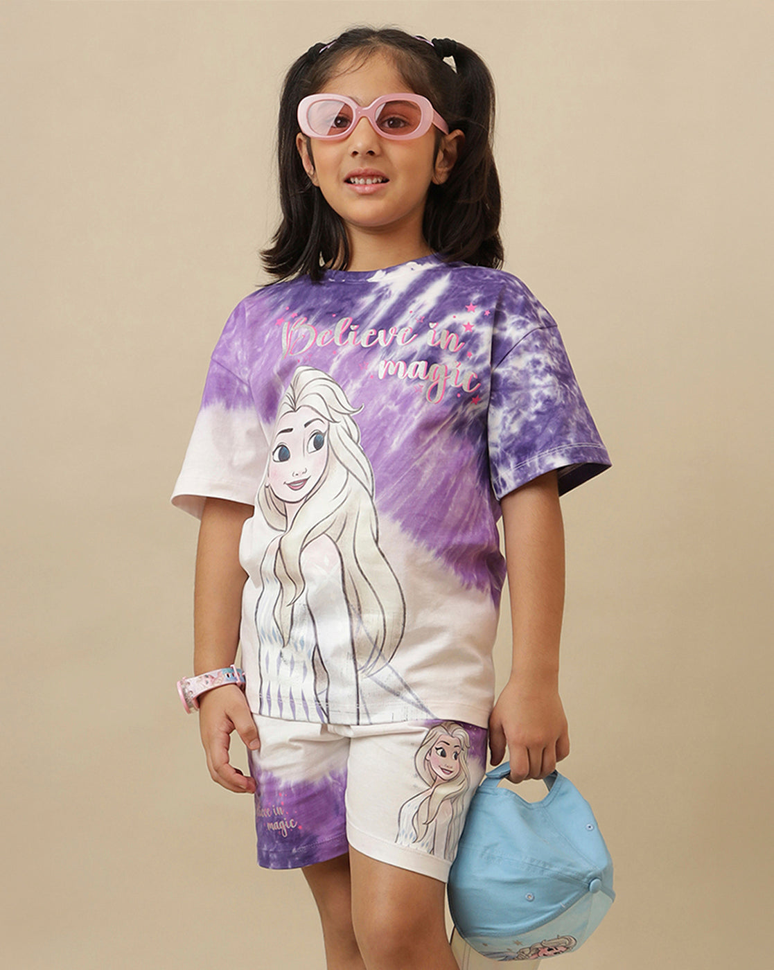 FROZEN Printed T-Shirt & Shorts Co-Ords Set Girls