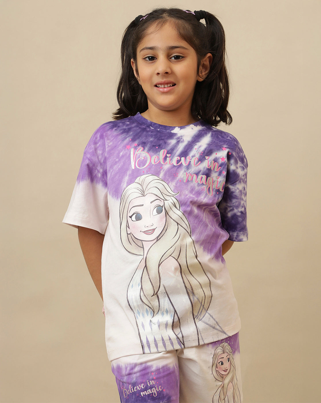 FROZEN Printed T-Shirt & Shorts Co-Ords Set Girls