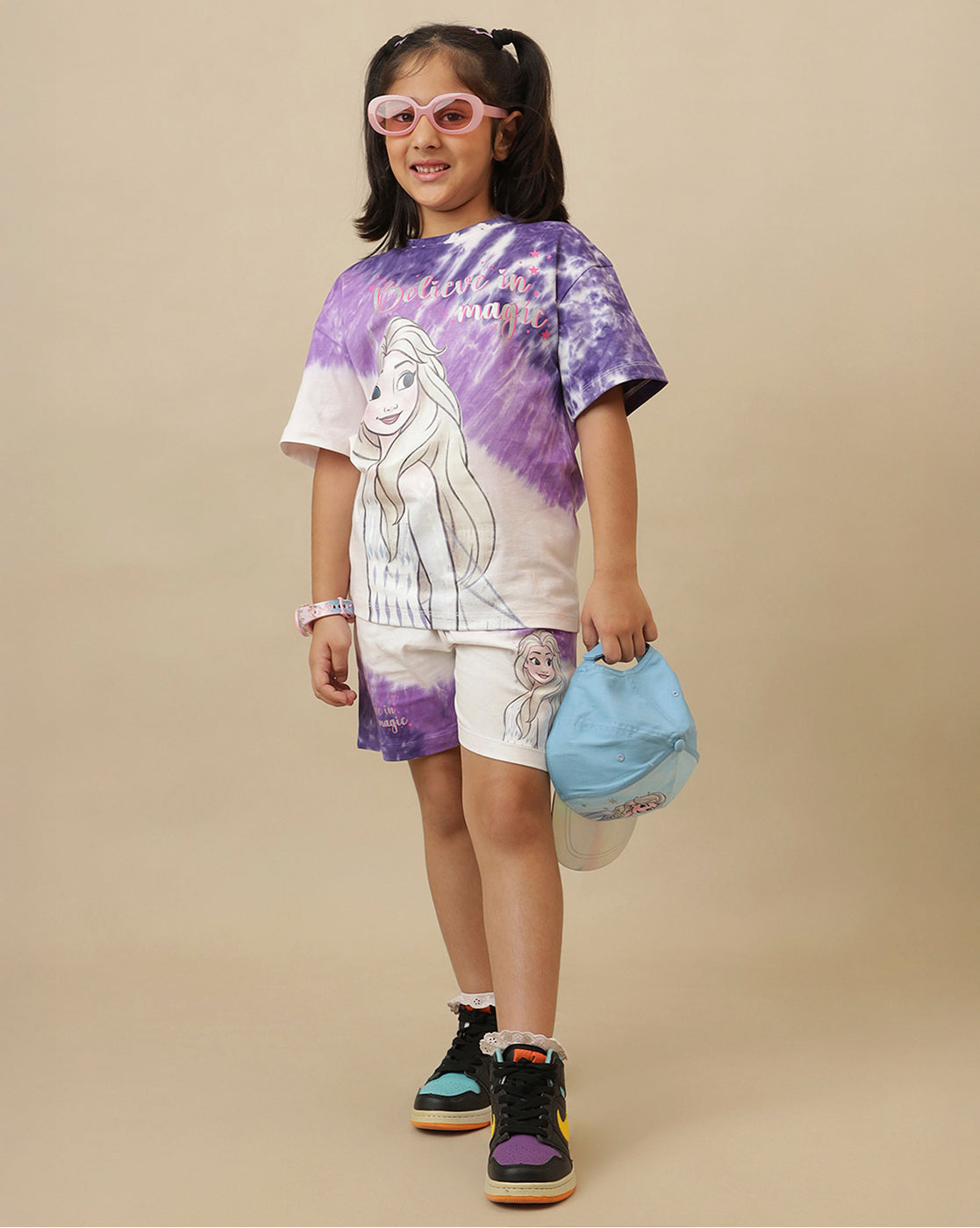 FROZEN Printed T-Shirt & Shorts Co-Ords Set Girls