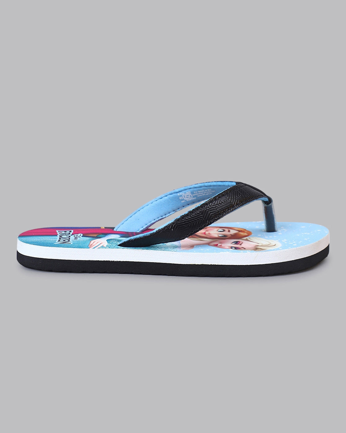 Frozen Printed Black Flip-Flops For Kids Girls
