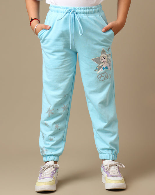 Frozen Printed Regular Fit Jogger For Girls