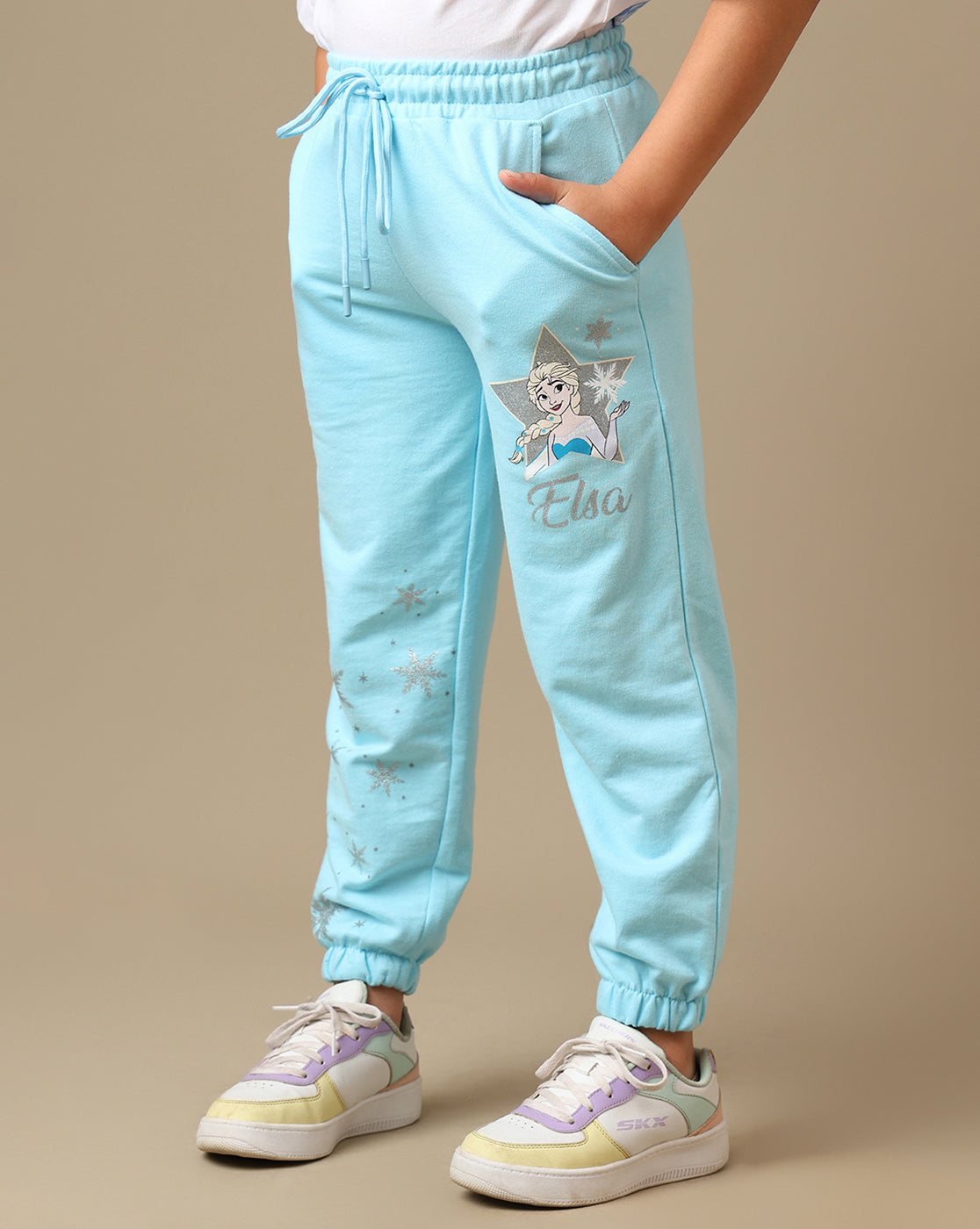 Frozen Printed Regular Fit Jogger For Girls