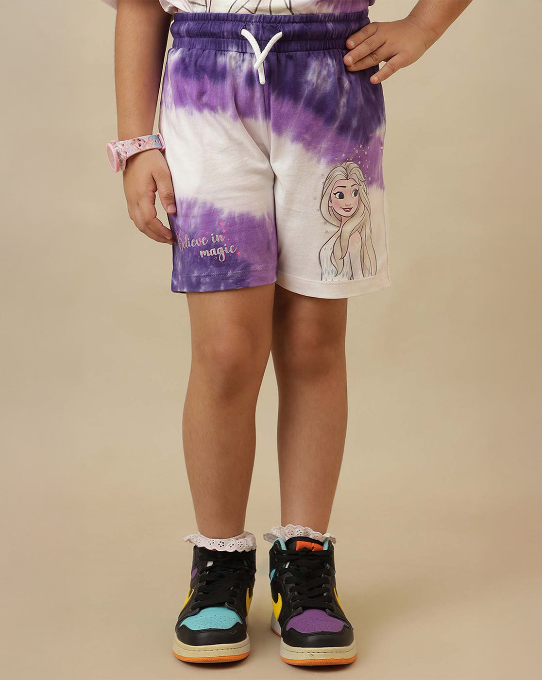 Frozen Printed Regular Fit Shorts For Girls