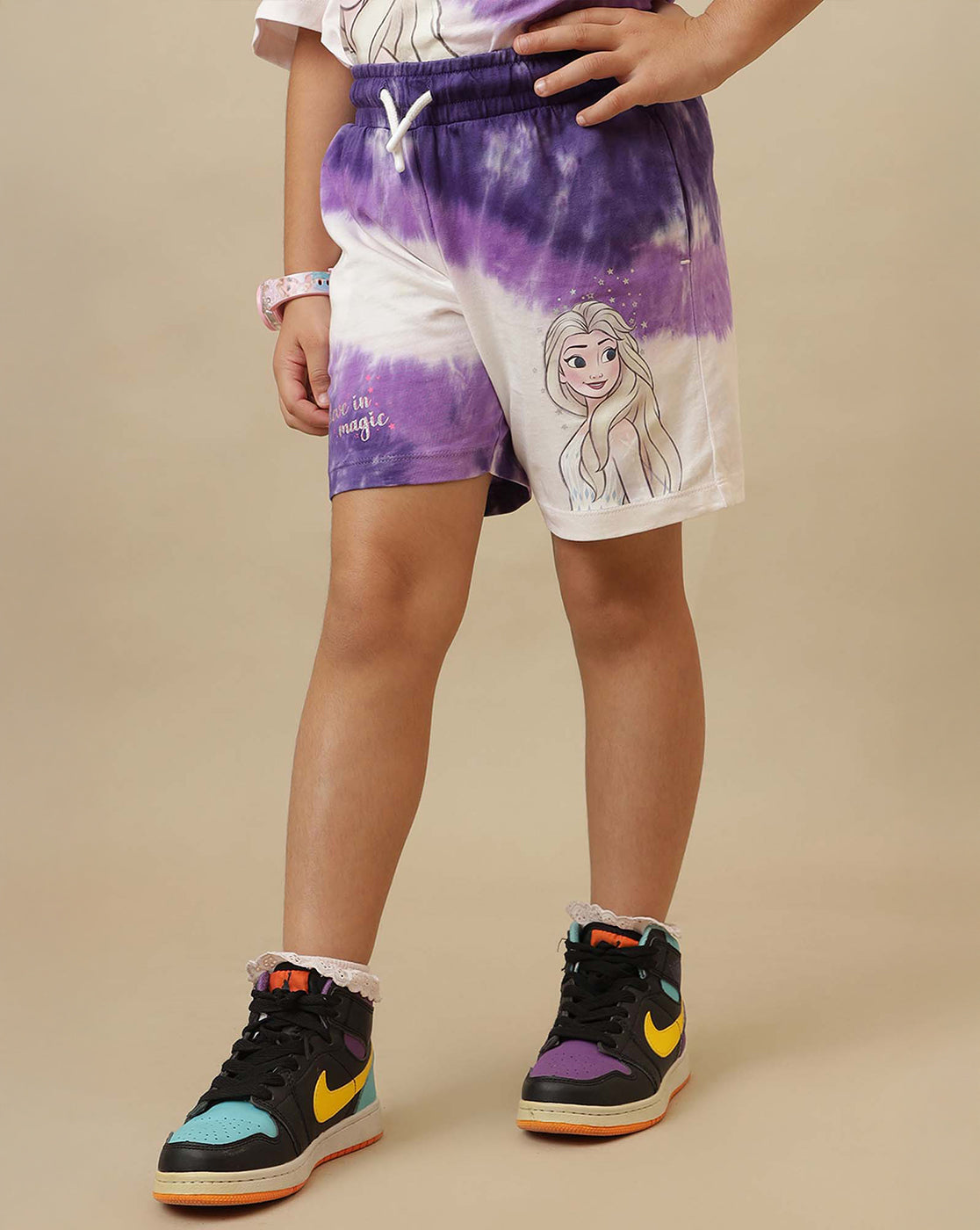Frozen Printed Regular Fit Shorts For Girls