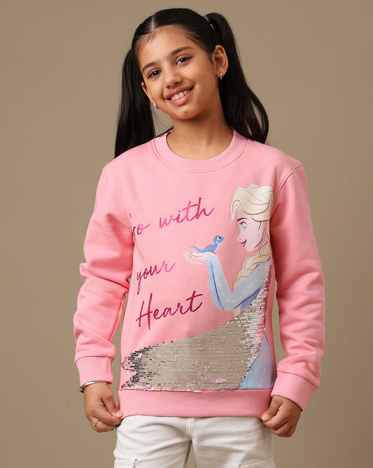 Frozen Printed Regular Sweatshirt For Girls