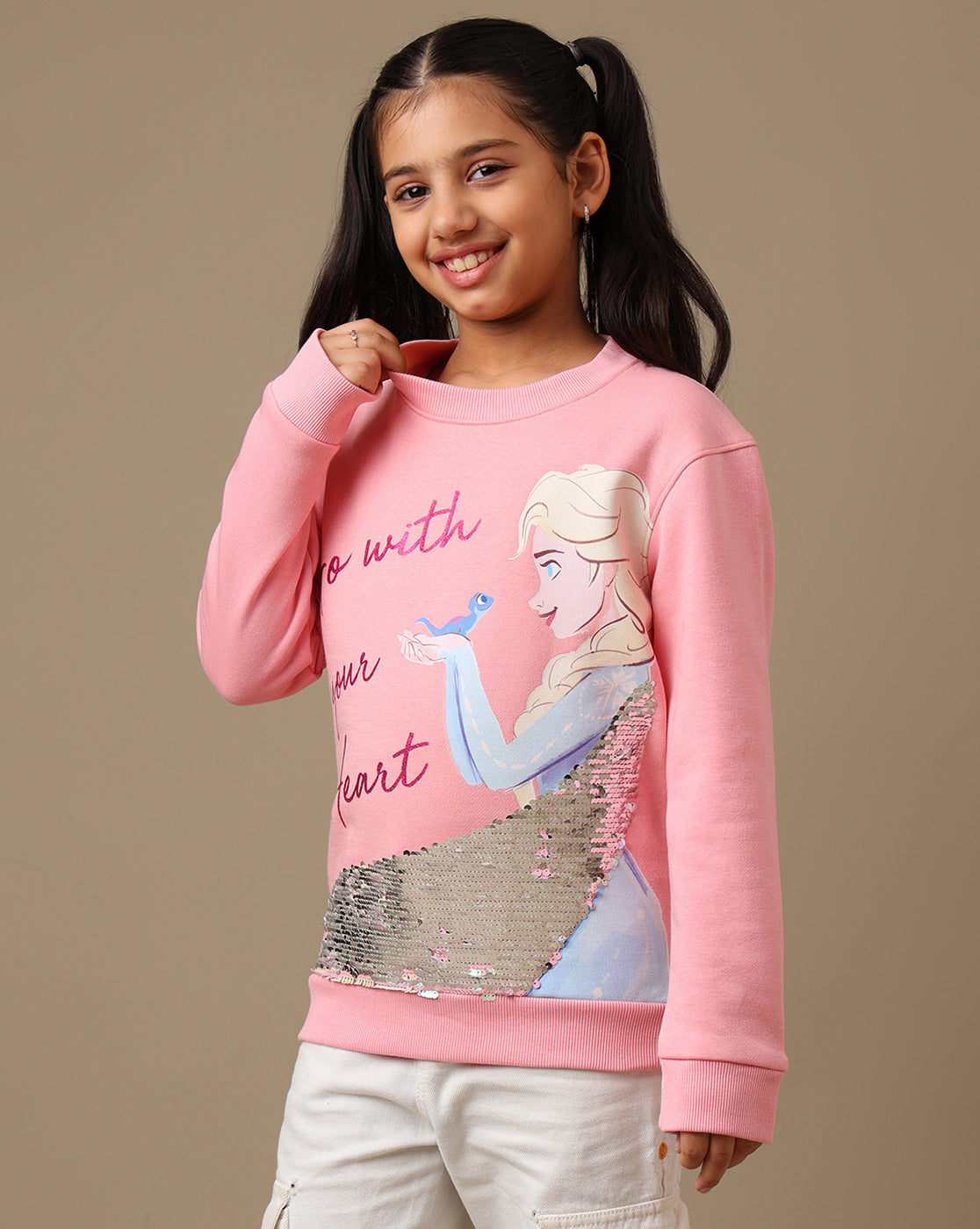 Frozen Printed Regular Sweatshirt For Girls