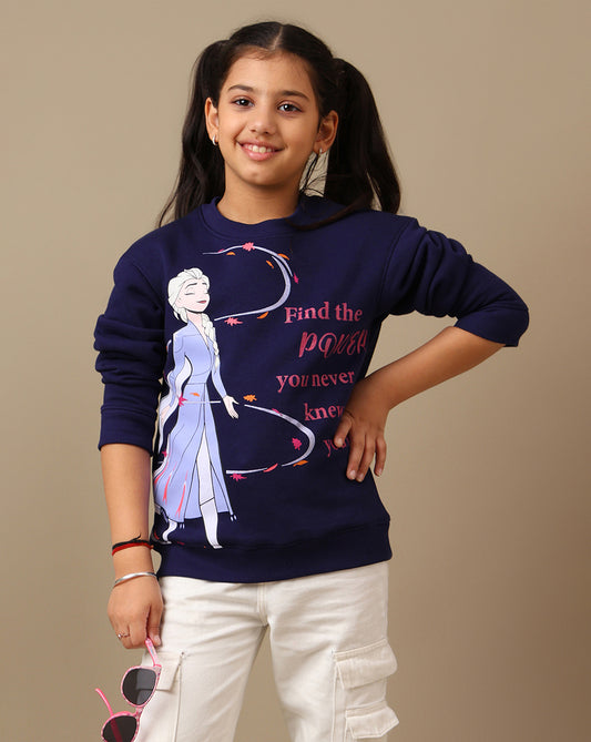 Frozen Printed Regular Fit Sweatshirt For Girls