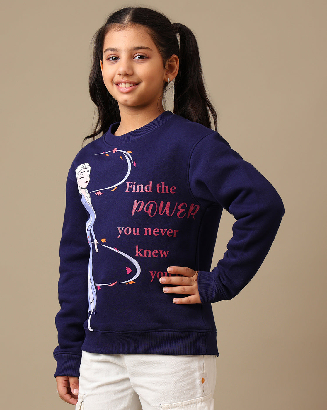 Frozen Printed Regular Fit Sweatshirt For Girls