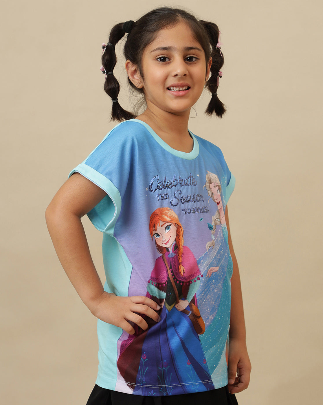 Frozen Printed Relaxed Fit Tshirt For Girls