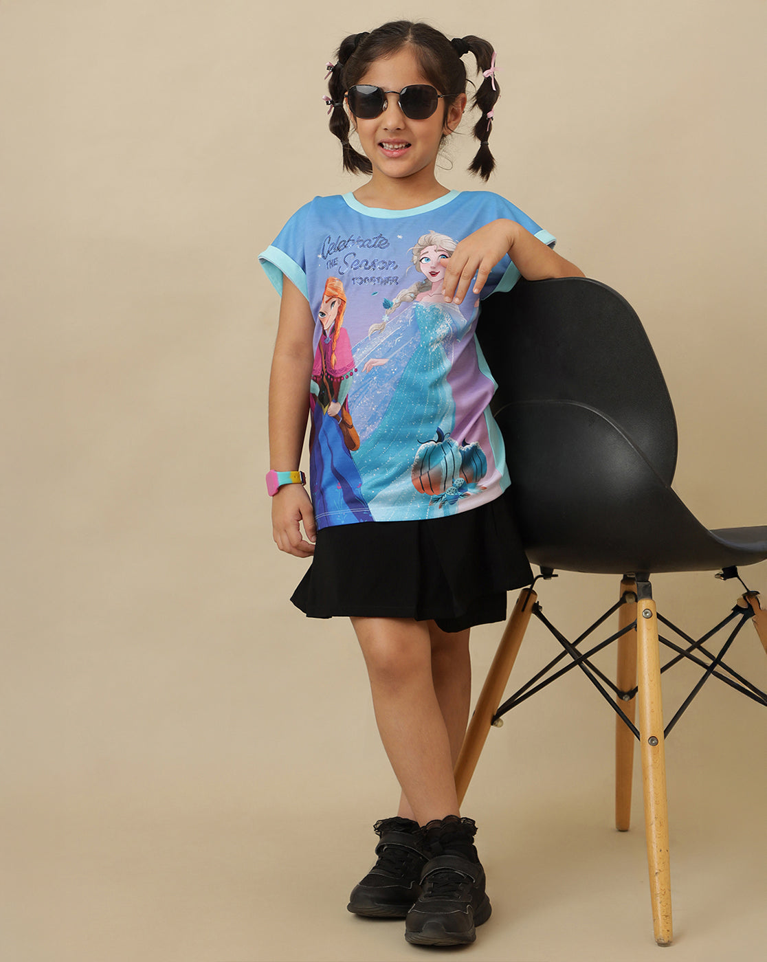 Frozen Printed Relaxed Fit Tshirt For Girls